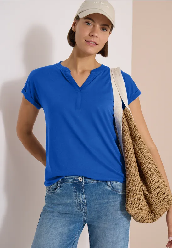 Kurzarmshirt im Tunika-Look