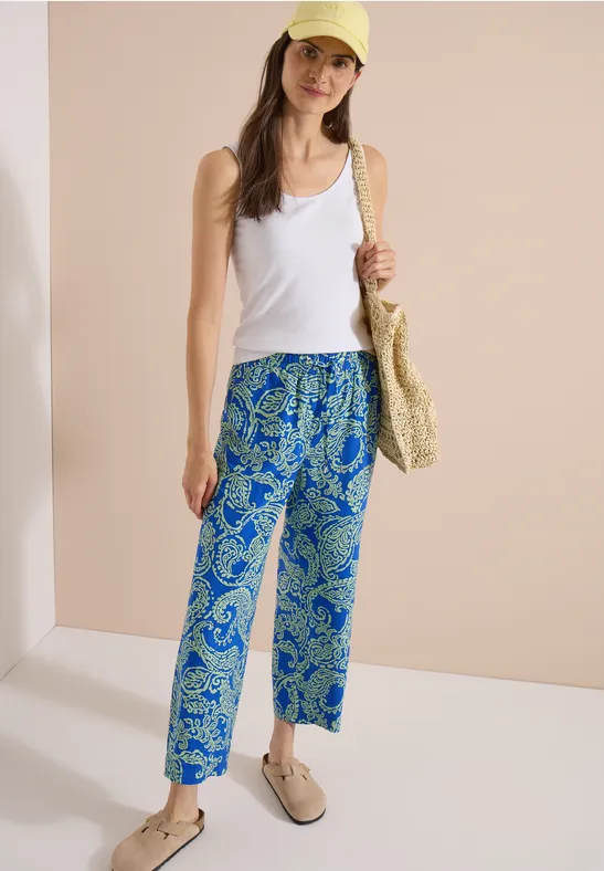 Paisley-Culotte mit weitem Bein
