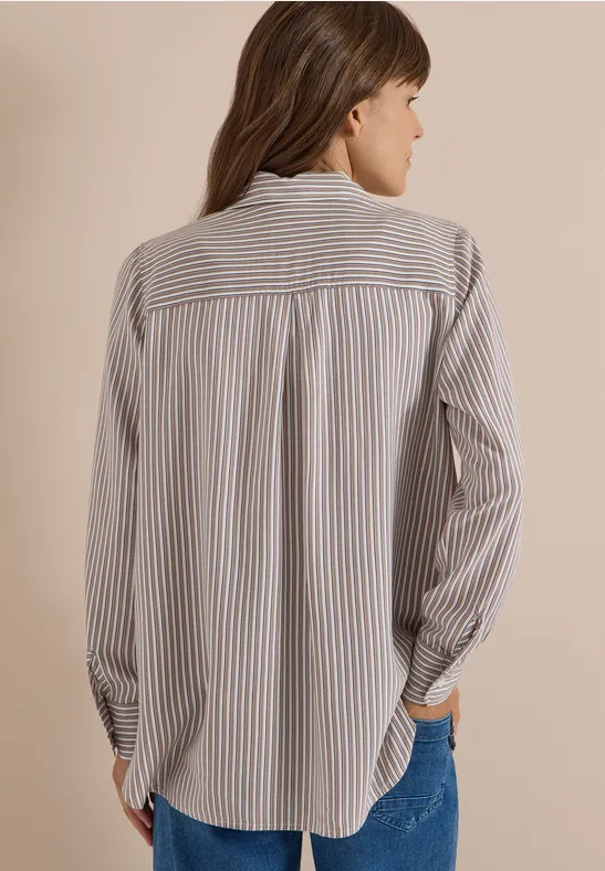 Gestreifte Langarm-Hemdbluse