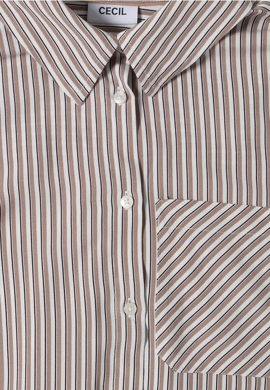 Gestreifte Langarm-Hemdbluse