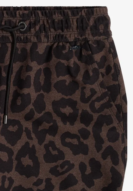 Slim-Leg-Hose mit Leo-Print