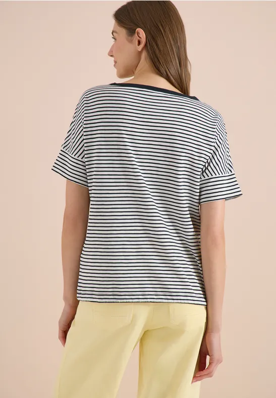 Gestreiftes T-Shirt aus Flammgarn