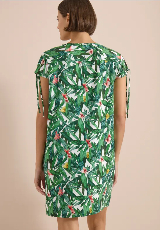 Viskose-Hängerkleid mit Tropen-Print