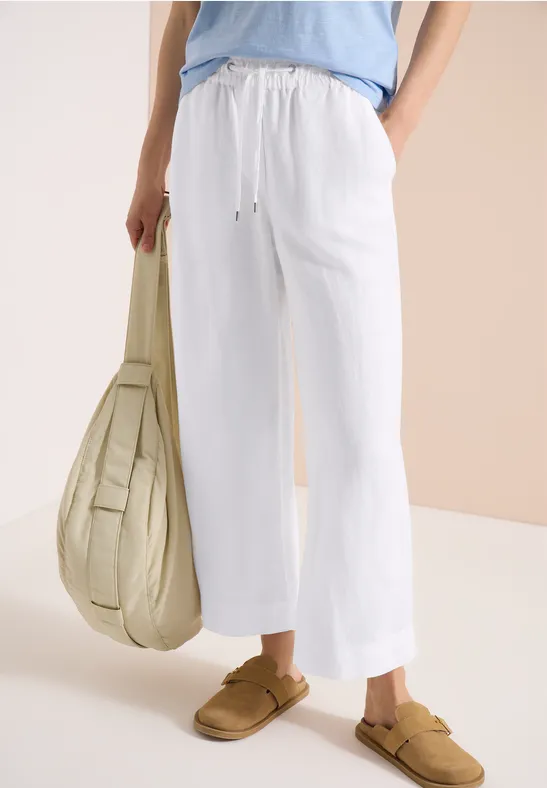 Fließende Wide Leg Hose mit High Waist