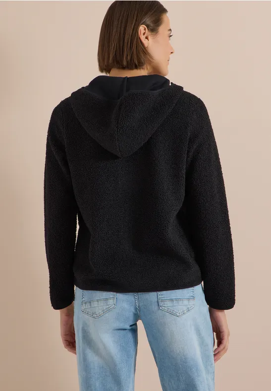 Kuschelige Teddyjacke mit Kapuze