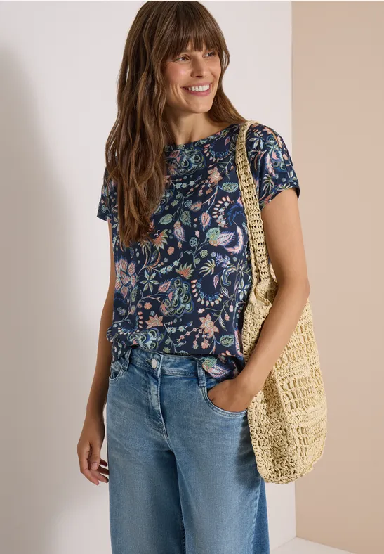 T-Shirt mit floralem Print