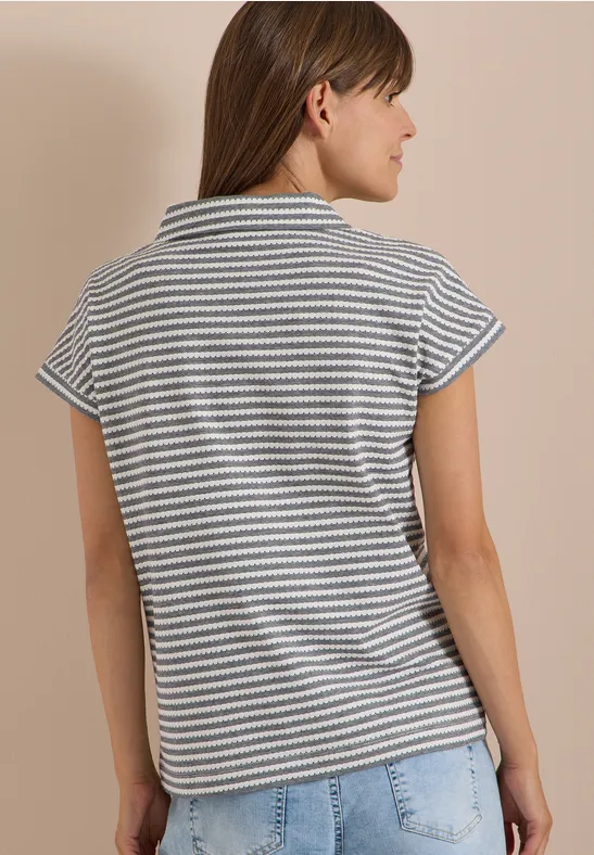 Gestreiftes Poloshirt mit Struktur