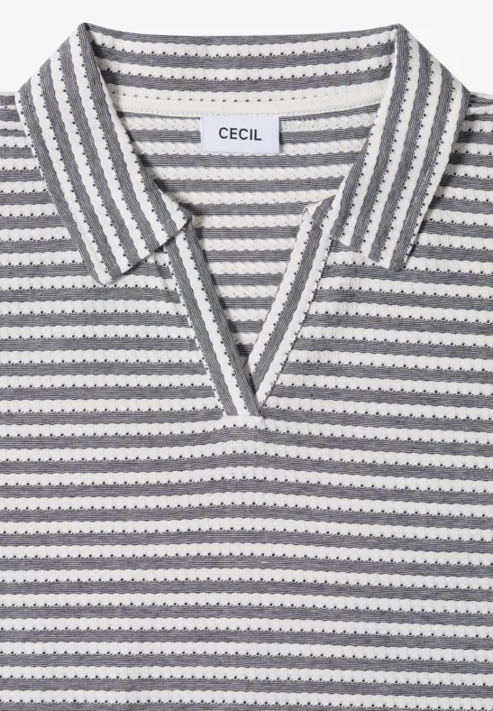 Gestreiftes Poloshirt mit Struktur