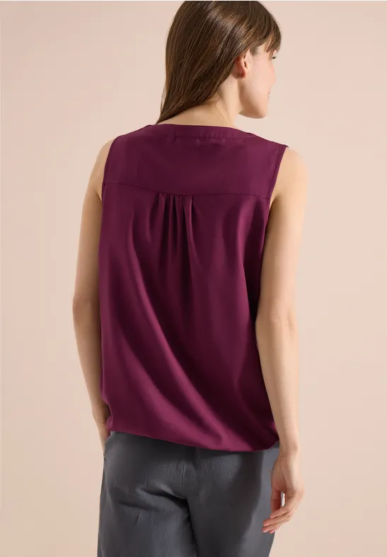 Ärmelloses Blusentop mit Split Neck