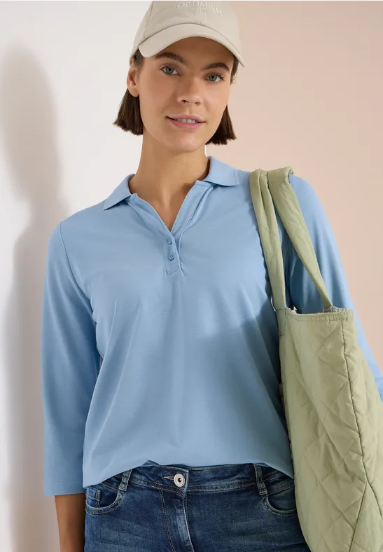 Klassisches Poloshirt mit 3/4-Arm