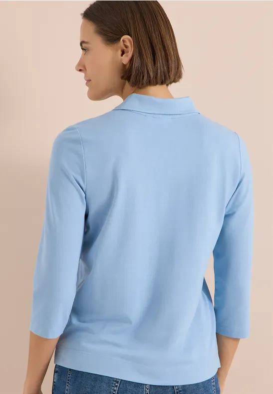 Klassisches Poloshirt mit 3/4-Arm