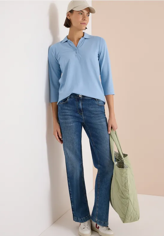 Klassisches Poloshirt mit 3/4-Arm