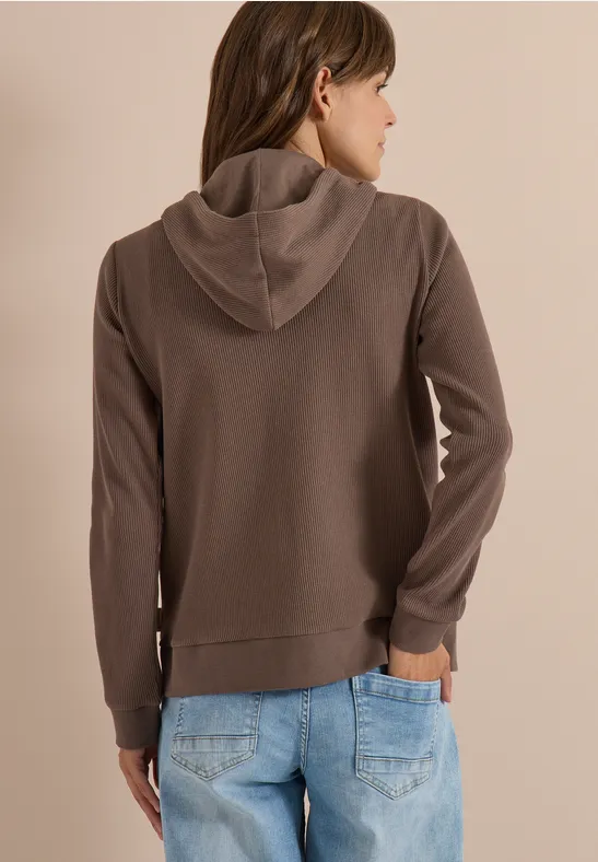 Struktur-Kapuzenjacke mit Reißverschluss