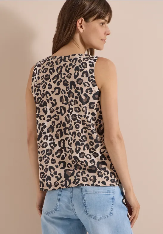 Ärmelloses Top mit Leopardenmuster