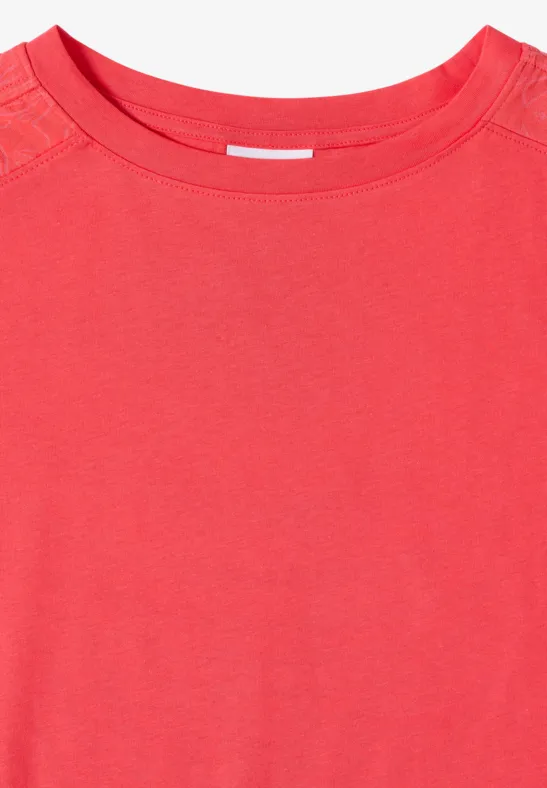 T-Shirt mit gerafften Schultern