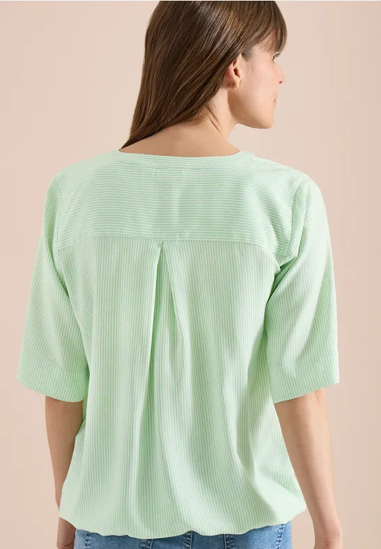 Gestreifte Relaxed-Fit Viskose-Bluse