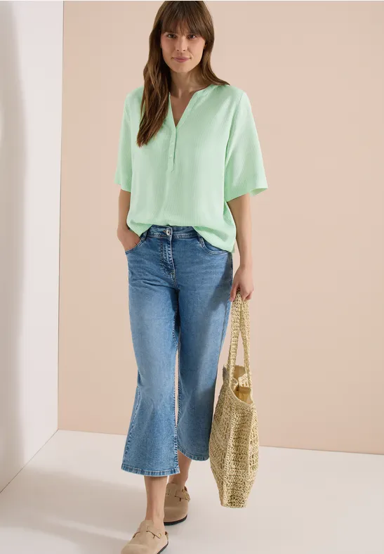 Gestreifte Relaxed-Fit Viskose-Bluse
