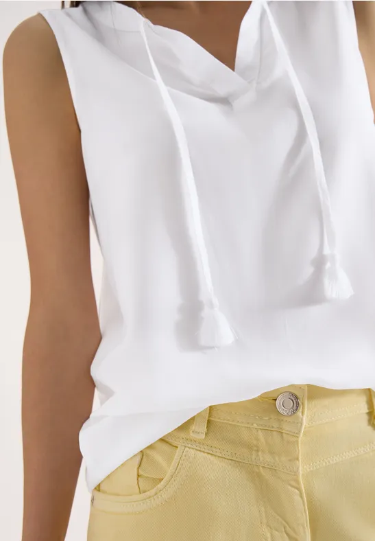 Ärmelloses Blusentop mit Split-Neck