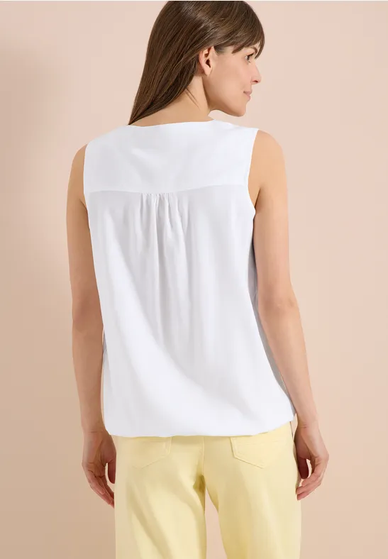 Ärmelloses Blusentop mit Split-Neck