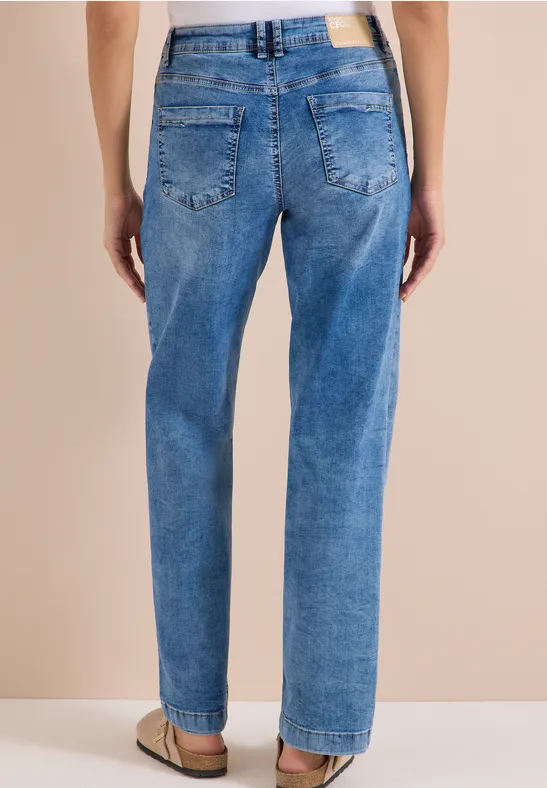 High-Waist-Jeans mit weitem Bein
