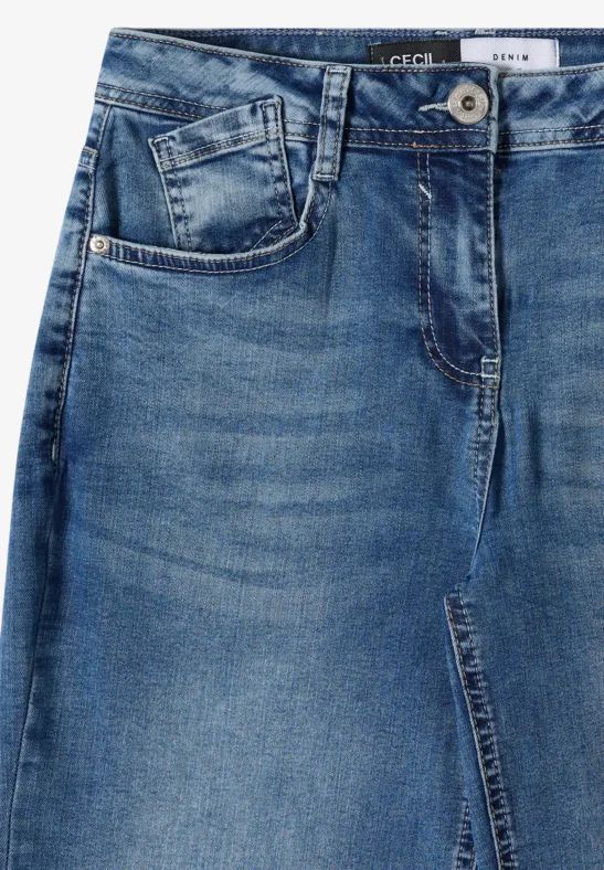 High-Waist-Jeans mit weitem Bein