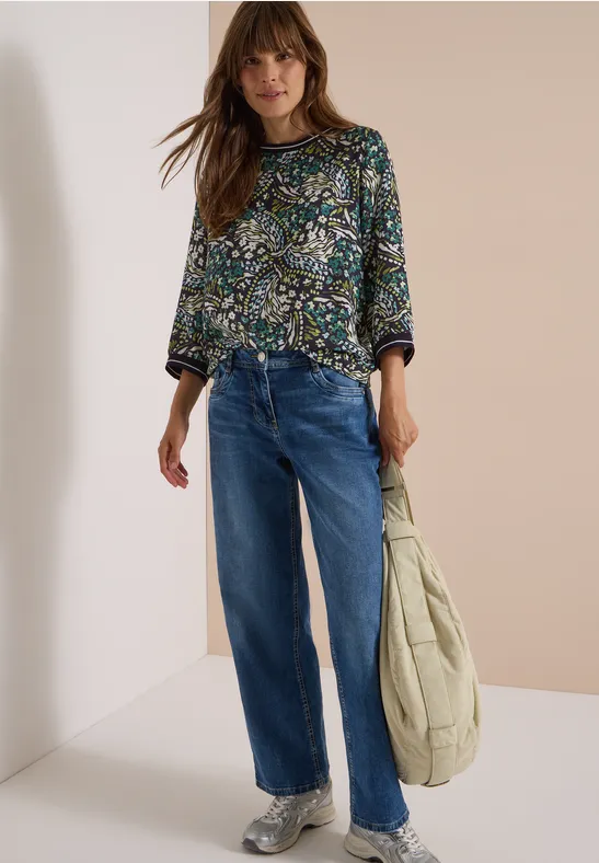 Bedrucktes Blusenshirt mit 3/4-Arm