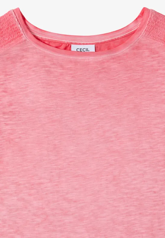 Flammgarn-Jerseyshirt mit U-Boot-Ausschnitt