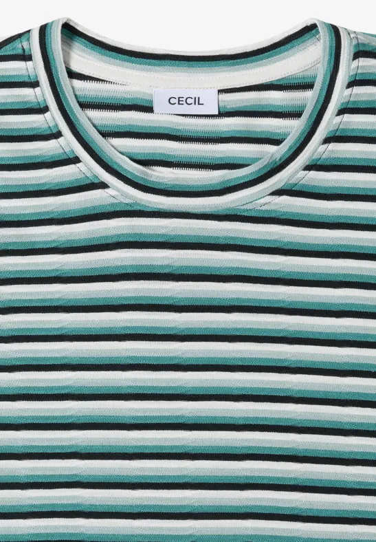 Strukturiertes T-Shirt mit Streifenmuster