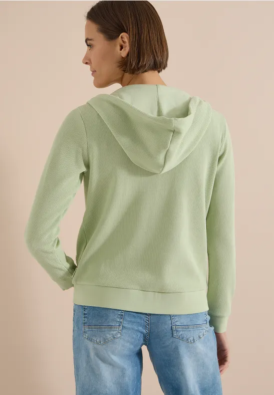Strukturierte Kapuzenjacke mit Tunnelzug