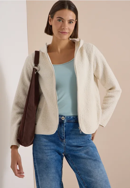 Gemütliche Teddy-Fleece-Jacke mit Kapuze