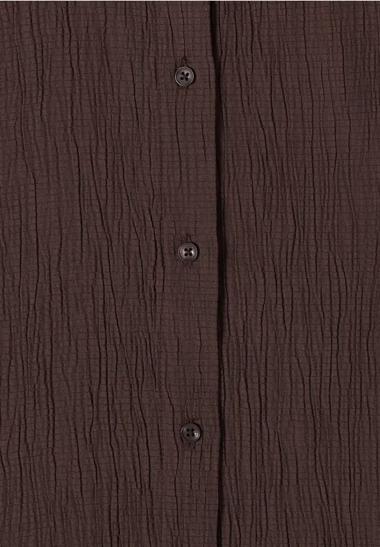 Strukturierte Bluse mit Tunnelzug-Saum