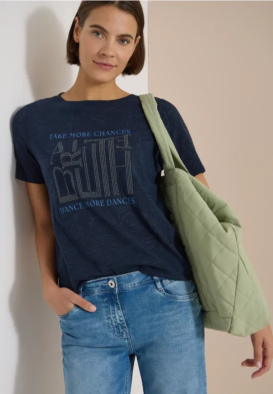 Ausbrenner-T-Shirt mit Grafik-Print