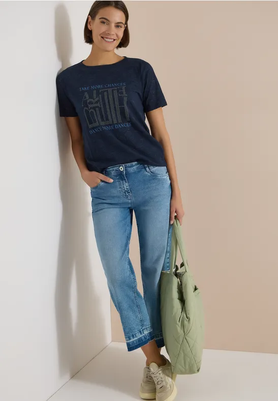 Ausbrenner-T-Shirt mit Grafik-Print