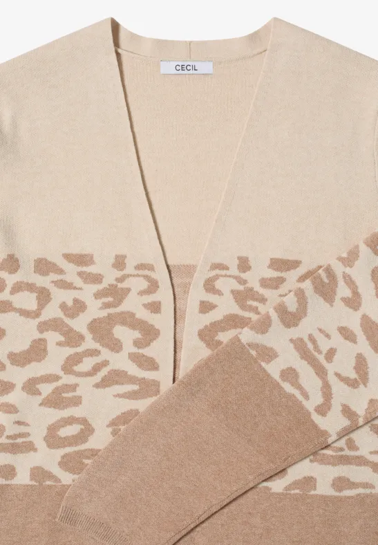 Offener Cardigan mit Jacquard-Muster