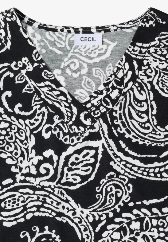 V-Ausschnitt Shirt mit Paisley-Print