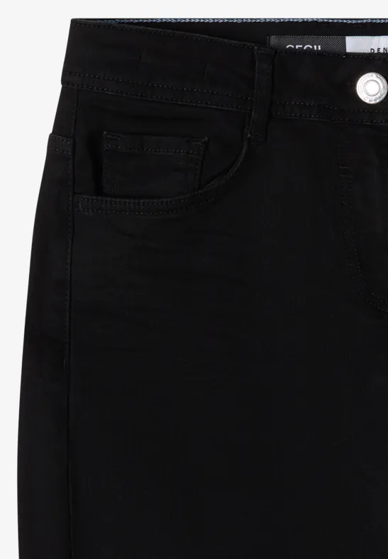 Weite Denim-Culotte mit Hohem Bund
