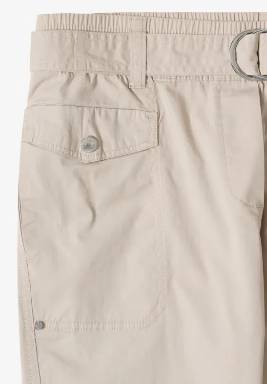 Slim Leg Hose mit Gürtel im Utility-Look