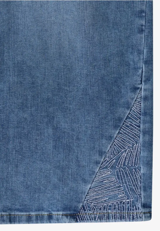 Hoch taillierte Wide-Leg-Crop-Jeans