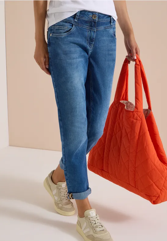 Slim Leg Jeans mit Leo-Detail