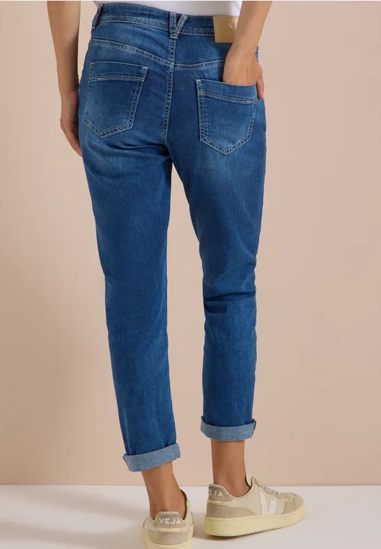 Slim Leg Jeans mit Leo-Detail
