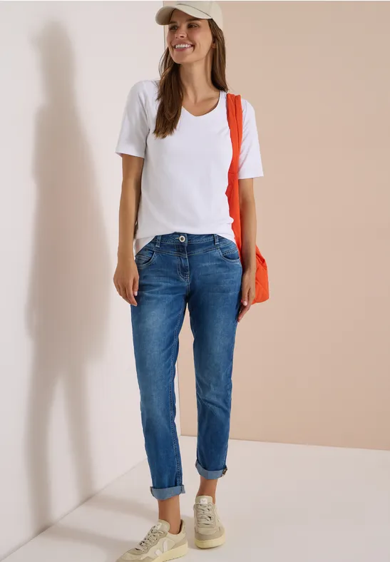 Slim Leg Jeans mit Leo-Detail