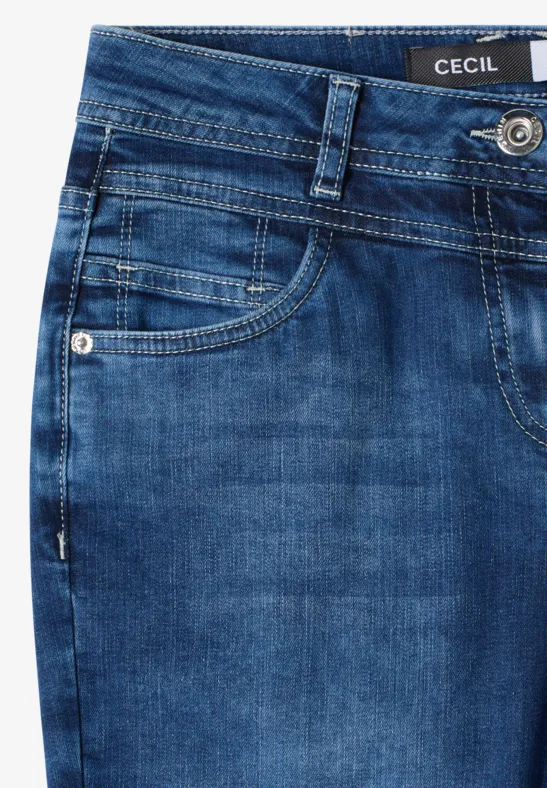 Slim Leg Jeans mit Leo-Detail