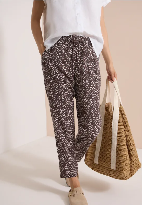 Gemusterte sommerliche Hose mit Kordelzug