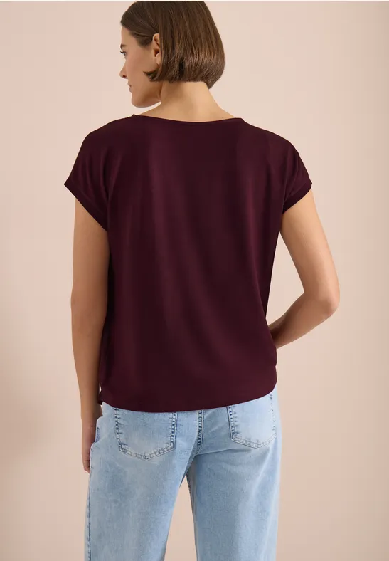Blusenshirt mit Rundhalsausschnitt und Knotendetail