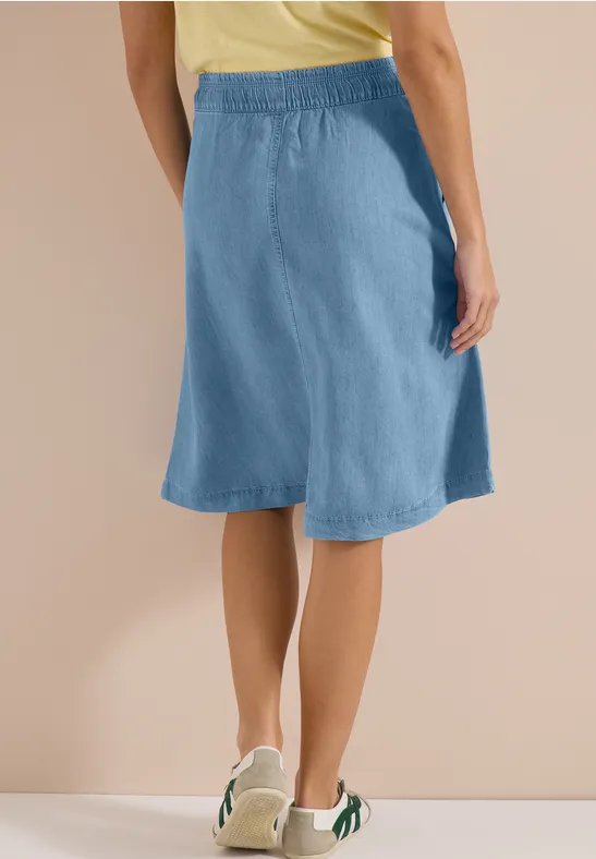 Leichter Midi-Rock in Denim-Optik