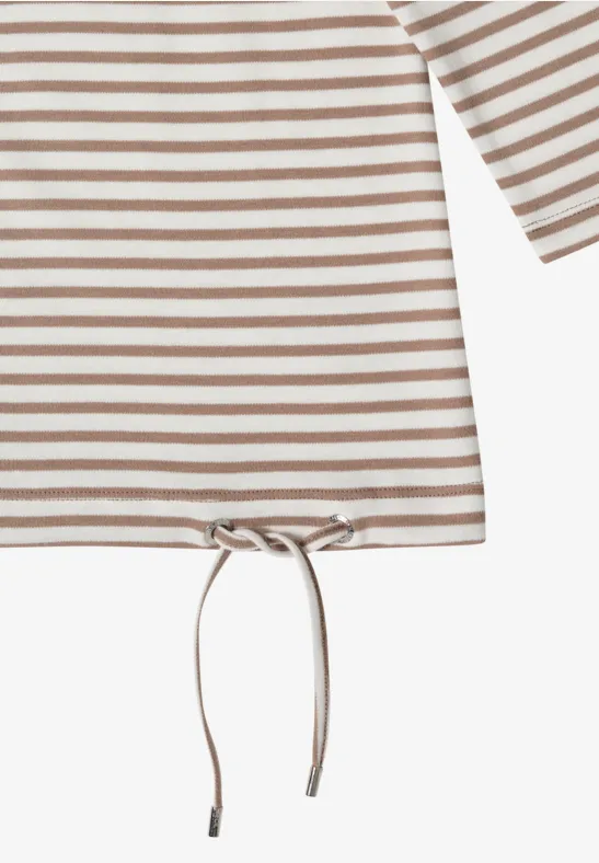 Gestreiftes 3/4-Arm Baumwoll-Shirt