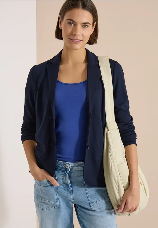 Klassischer Jersey-Blazer mit Revers