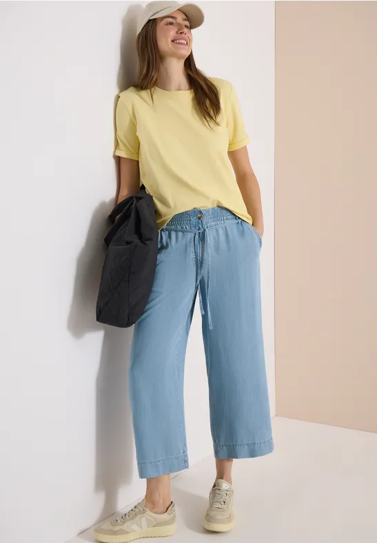 High-Waist-Hose mit weitem Bein