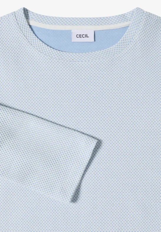 Strukturiertes 3/4-Arm Shirt mit Tunnelzug