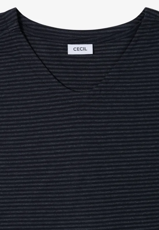 Gestreiftes Top mit Schulter-Cut-outs